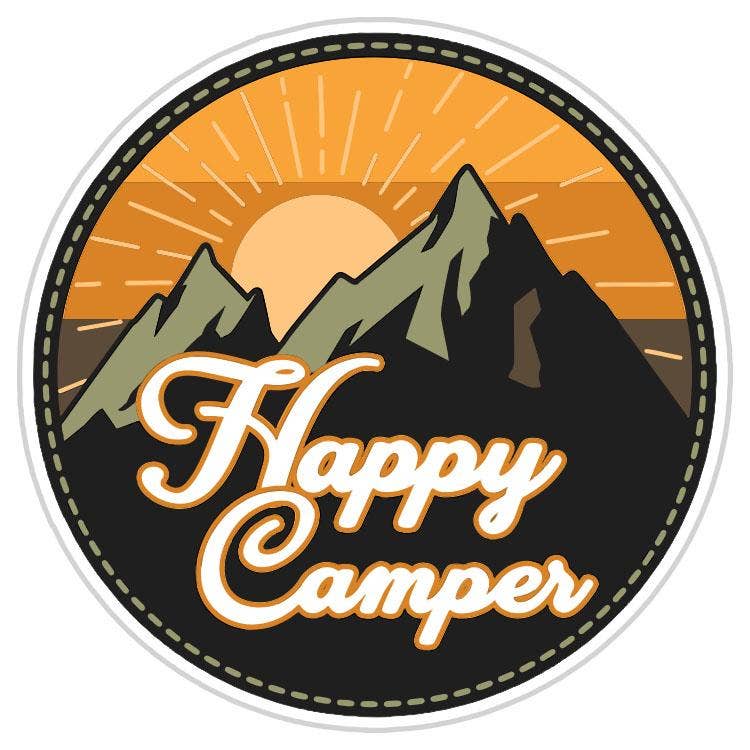 Happy Camper Scenic Mountains Sticker