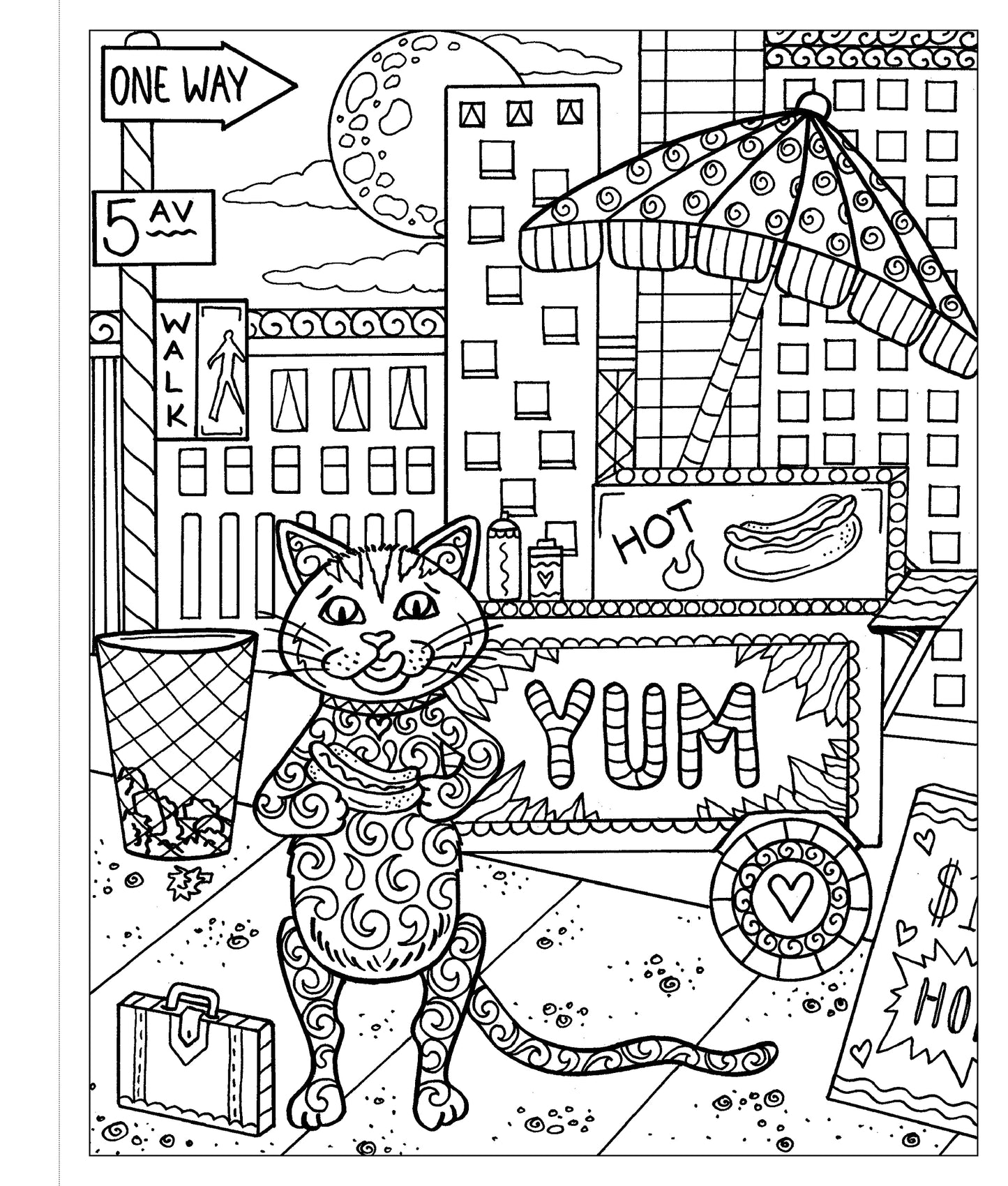 Kitties in Cities Coloring Book