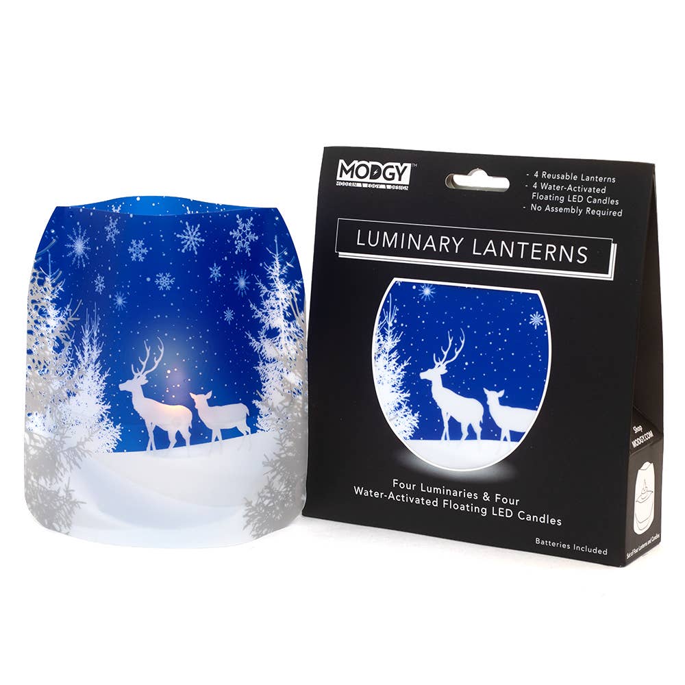 Luminary - Oh Deer - Festive Christmas Winter Scene