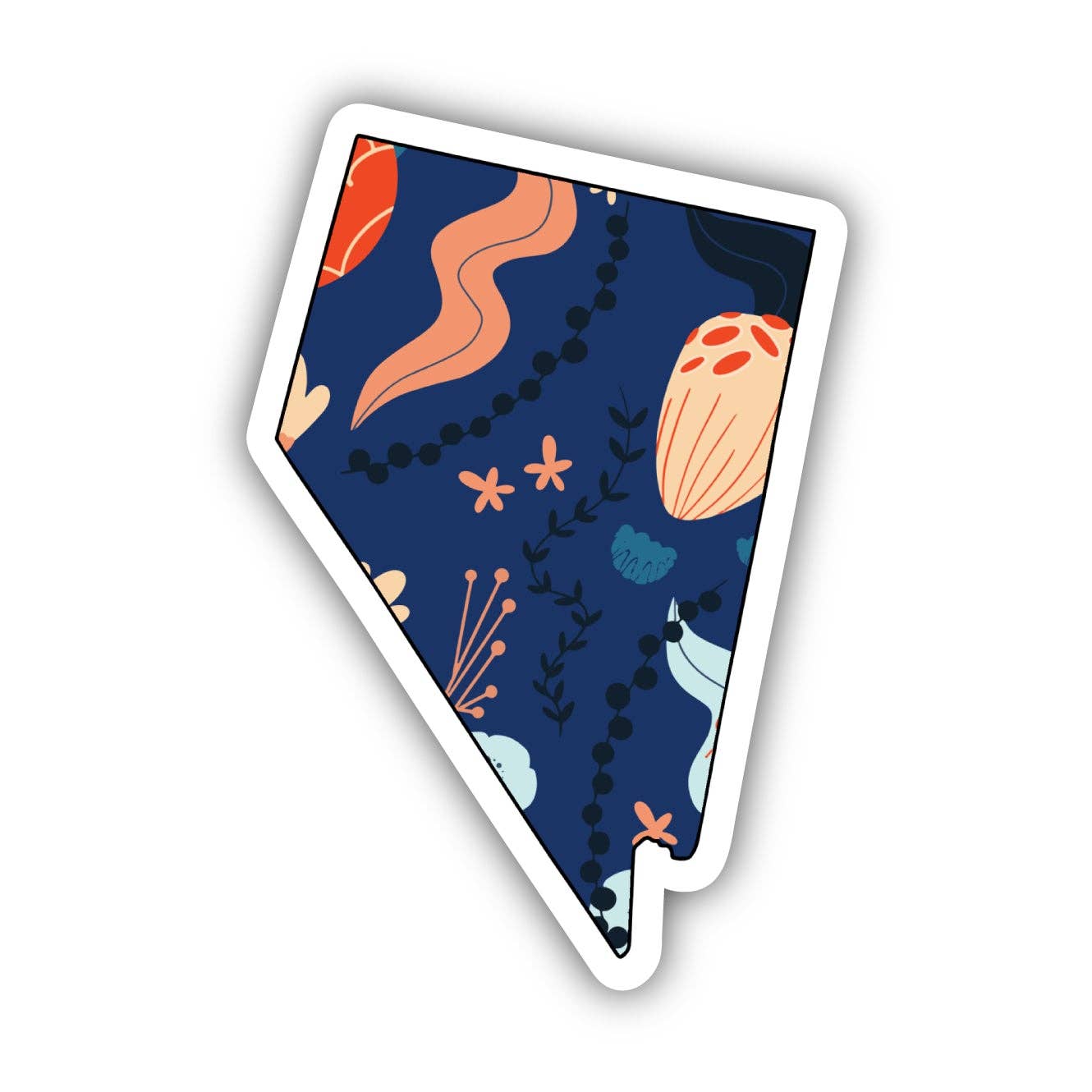 Nevada Blue Floral Abstract Sticker