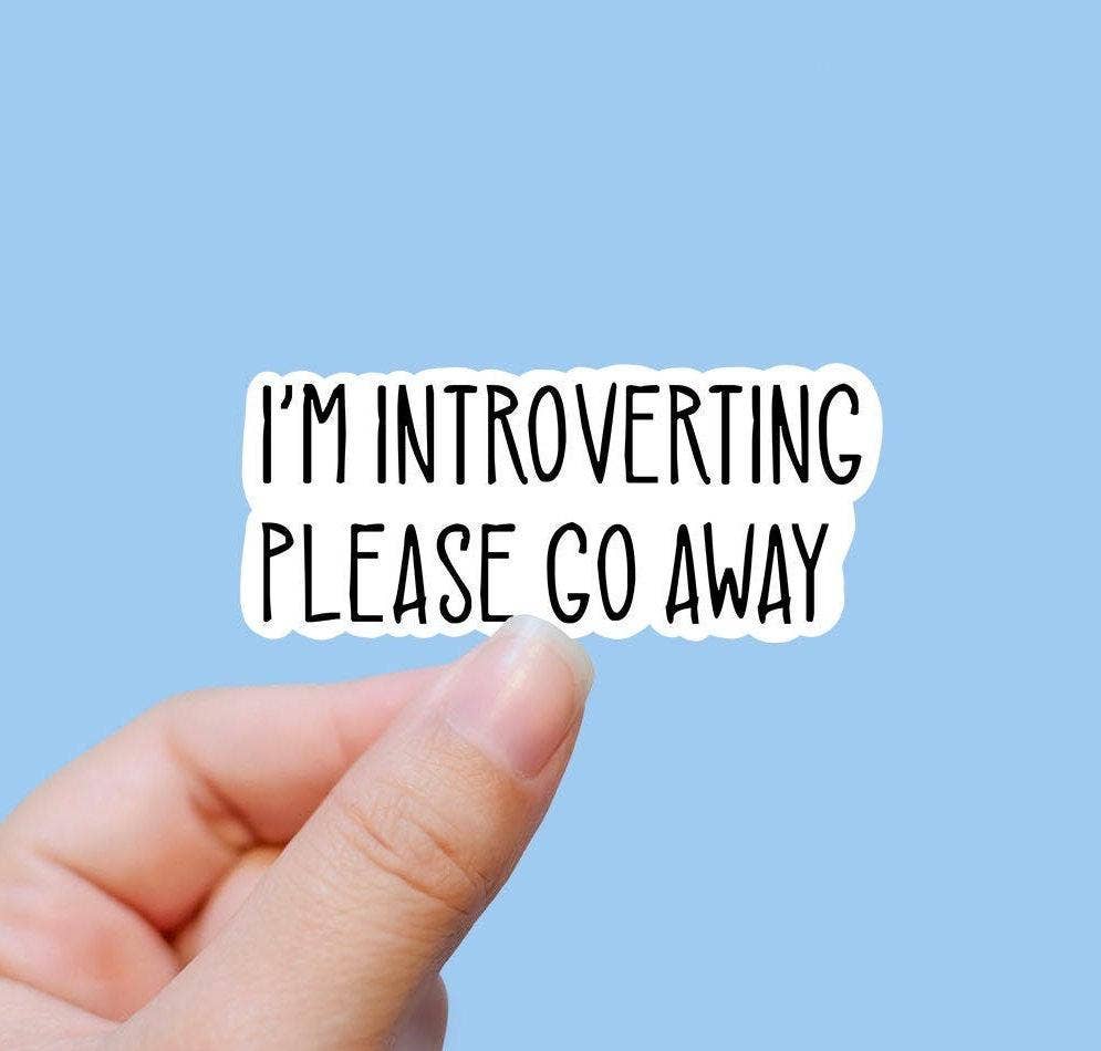 I'm Introverting Please Go Away Vinyl Sticker
