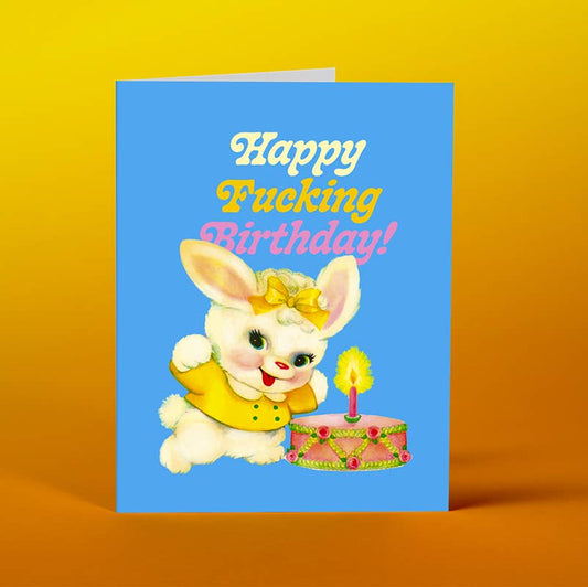 BUNNY BIRTHDAY CAKE birthday card