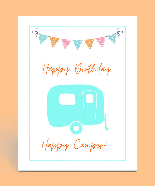 Happy Camper Birthday Card