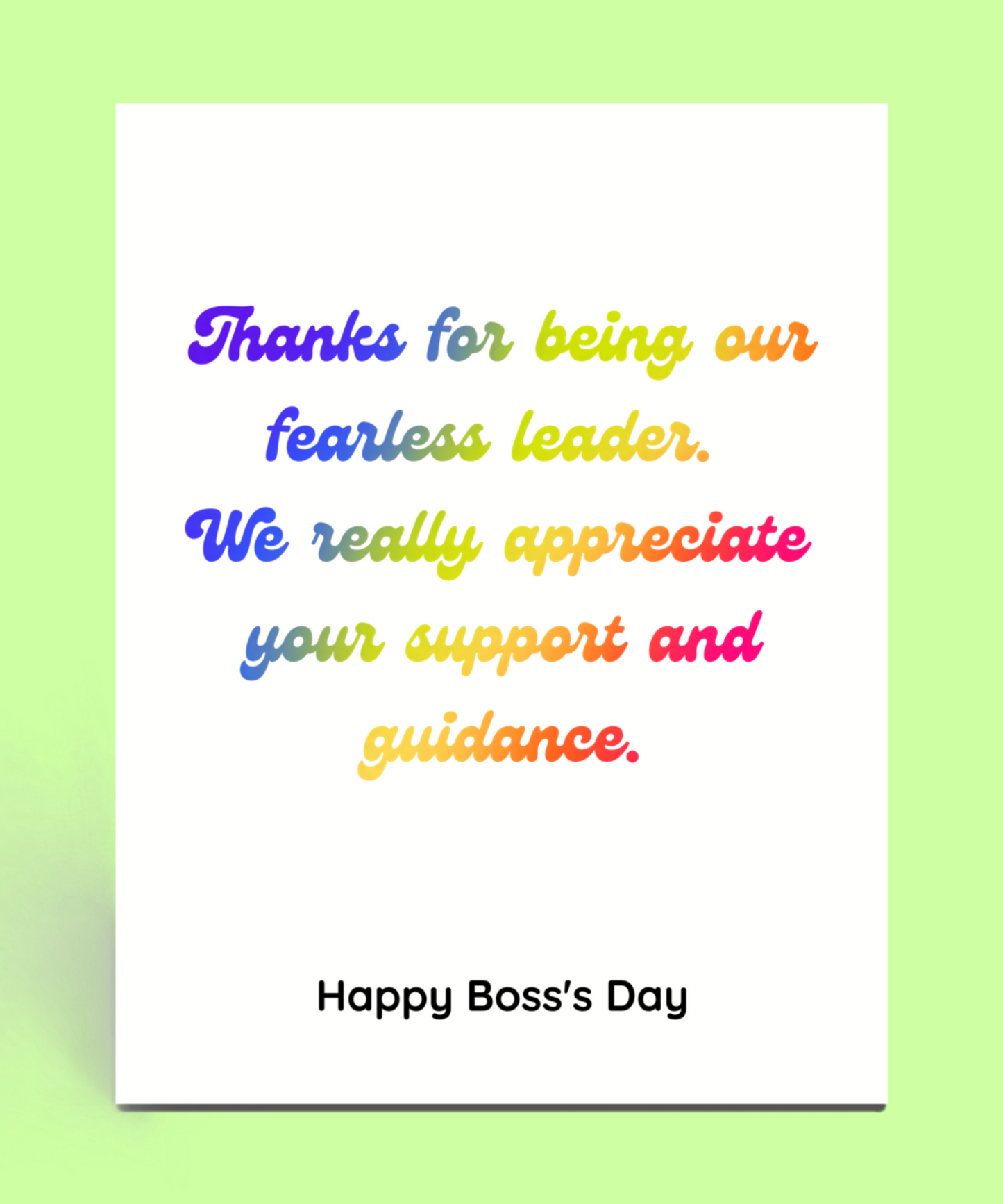 Fearless Leader Boss's Day Card