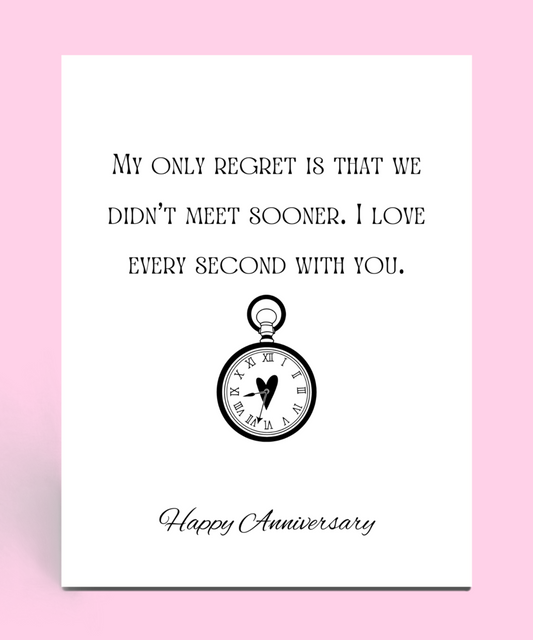 Love Every Second Anniversary Card