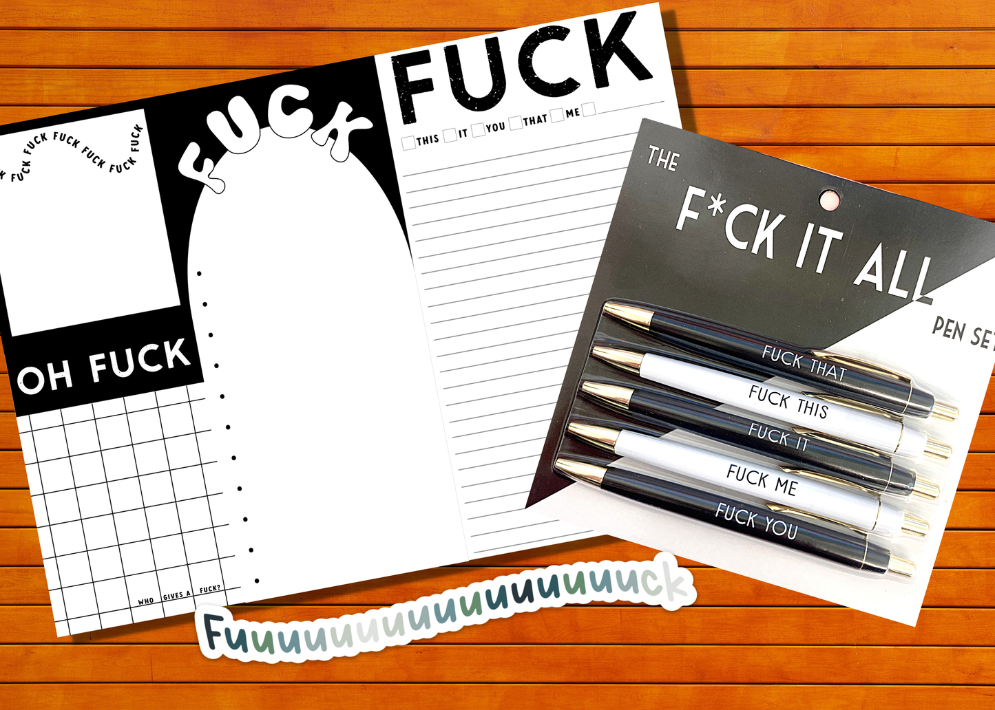 Fuck It All Pens and Notepads Set