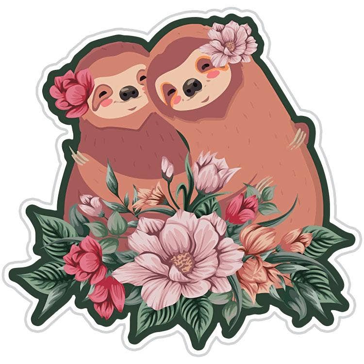 Sweet Sloth Couple Sticker