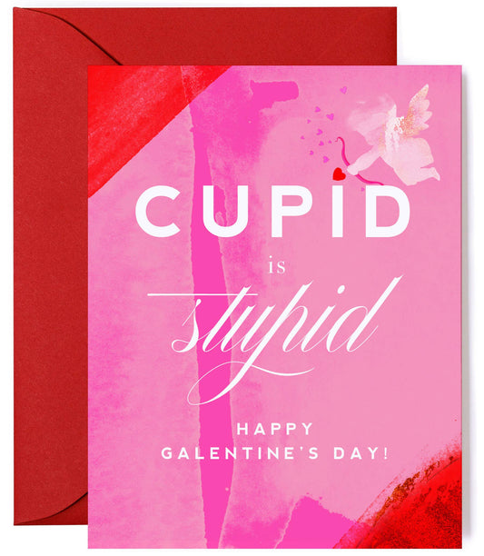 Cupid is Stupid - Funny Galentine's Day Card