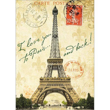 Eiffel Tower Love Greeting Card (6 Pack)