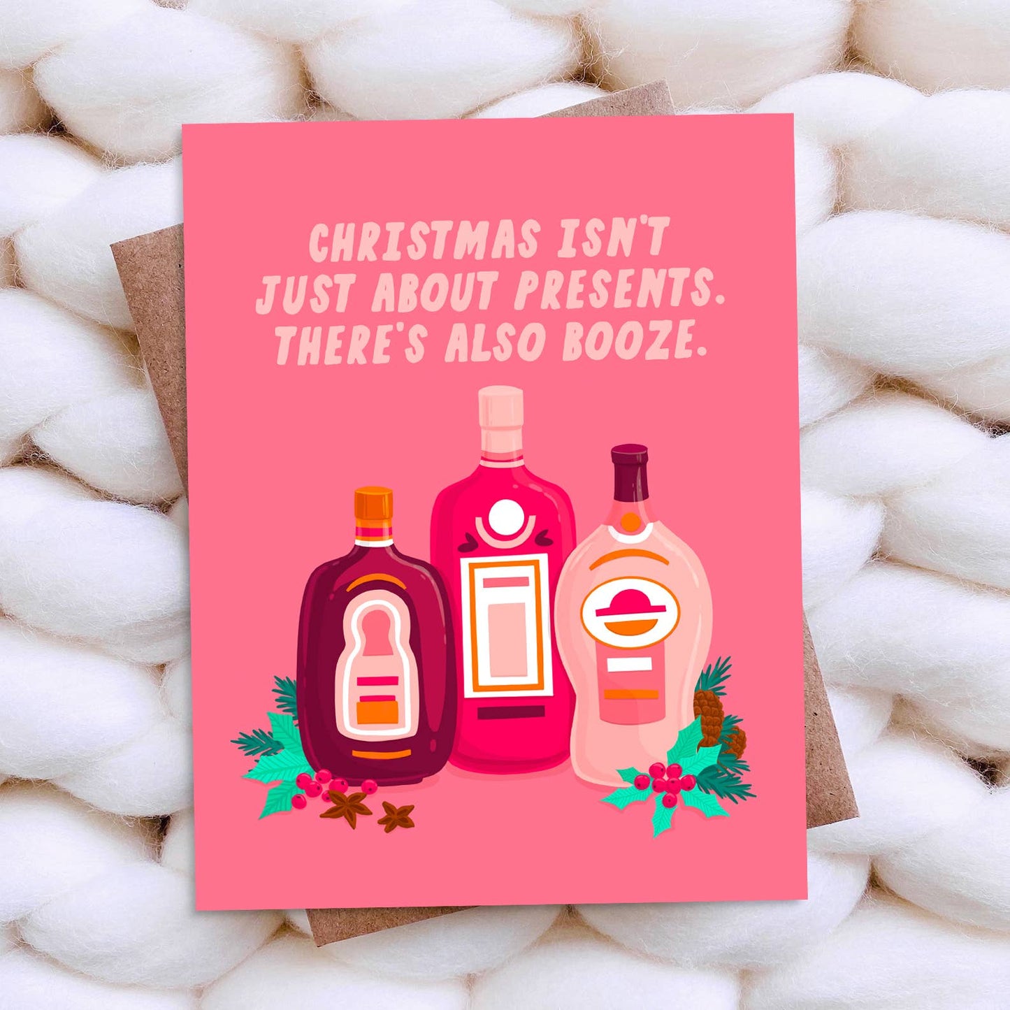 Booze Funny Christmas Card