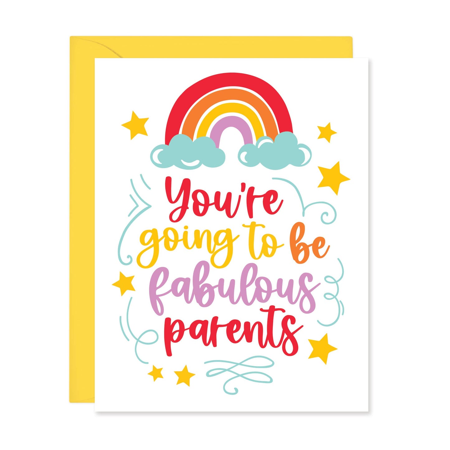 Fabulous Parents Rainbow New Baby Card (A2)