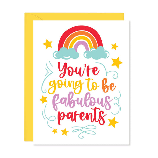 Fabulous Parents Rainbow New Baby Card (A2)