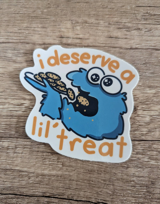 A Little Treat - Cute Cookie Monster Sesame St Vinyl Sticker