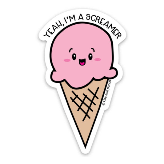 Ice Cream Yeah I Am a Screamer Vinyl Sticker