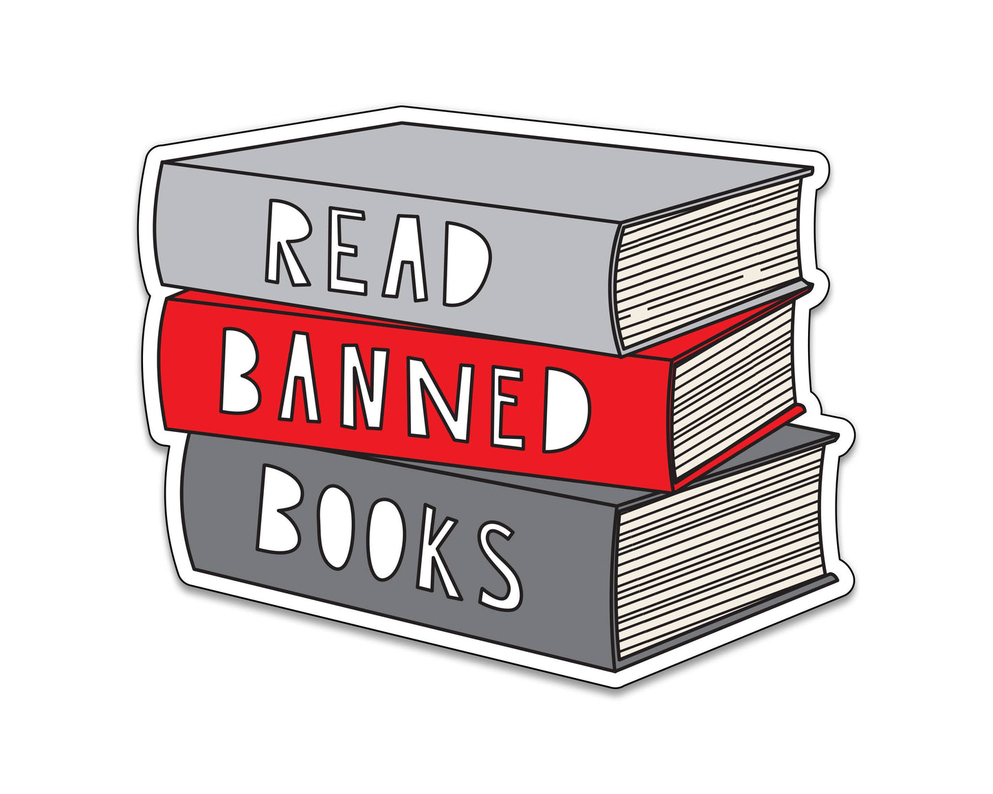 Read Banned Books - 3" vinyl sticker