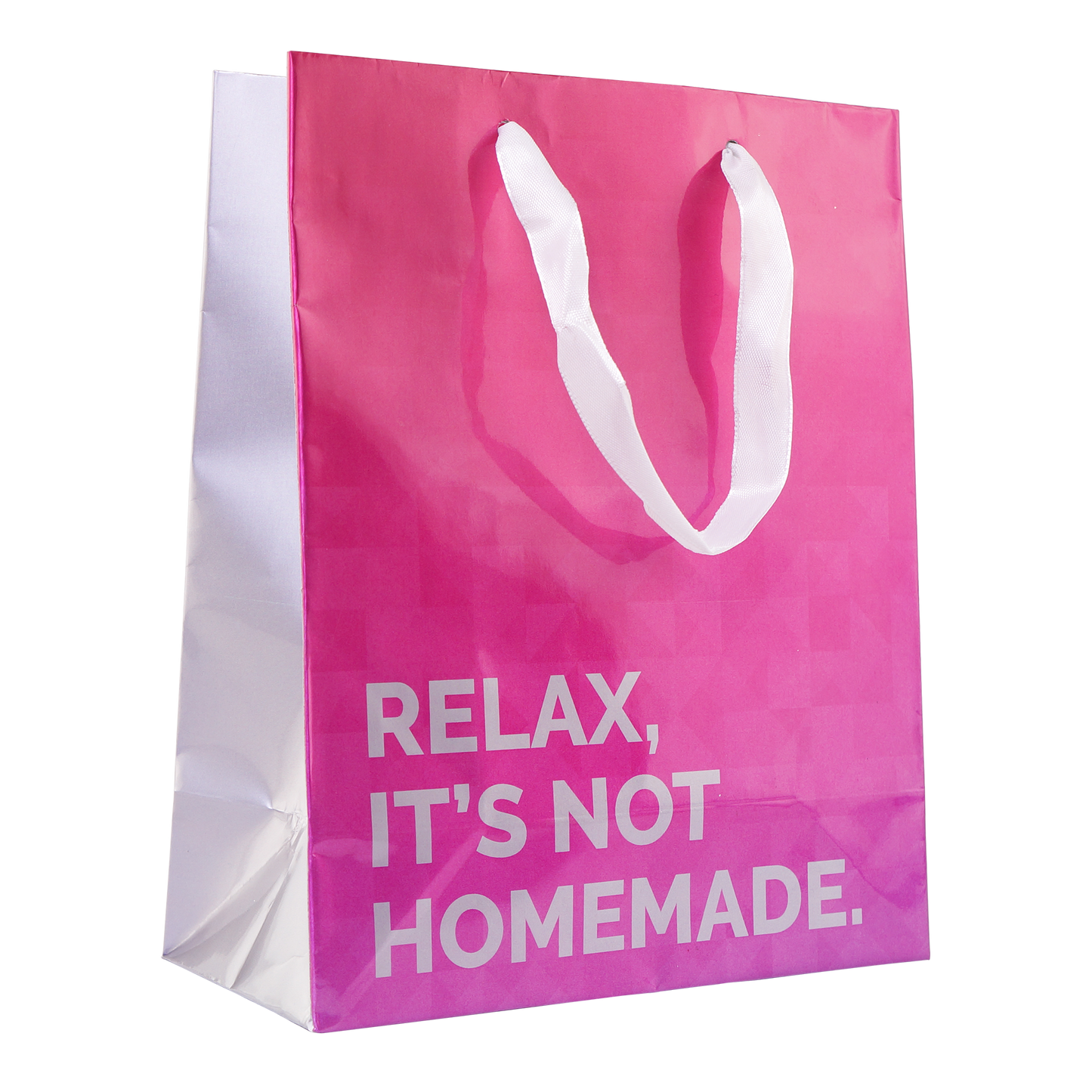 Funny Medium Gift Bag: Not Homemade: Foil Pink