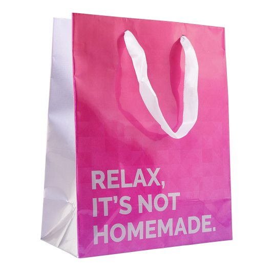 Funny Medium Gift Bag: Not Homemade: Foil Pink
