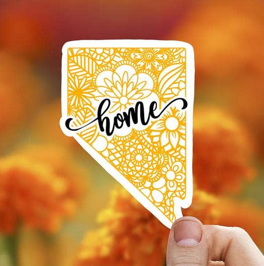 Yellow Nevada Home Vinyl Sticker