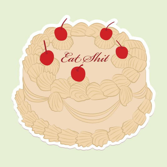 Eat Shit Vintage Cake Sticker