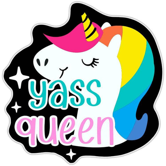 Yass Queen Rainbow Unicorn Sticker