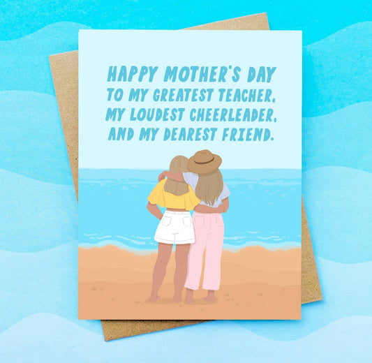 Greatest Teacher Loudest Cheerleader Mother's Day Card