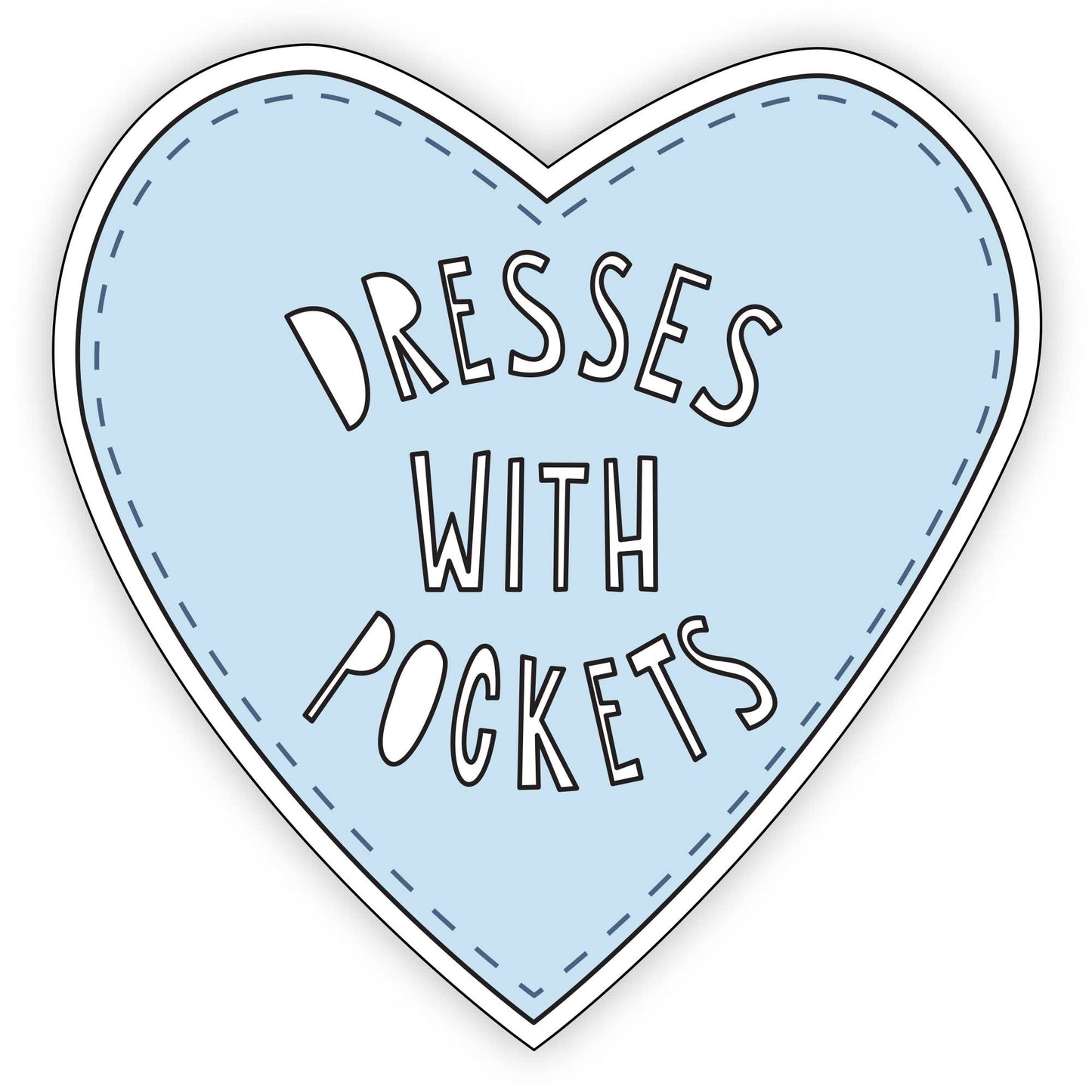 Dresses With Pockets Heart - 3" vinyl sticker