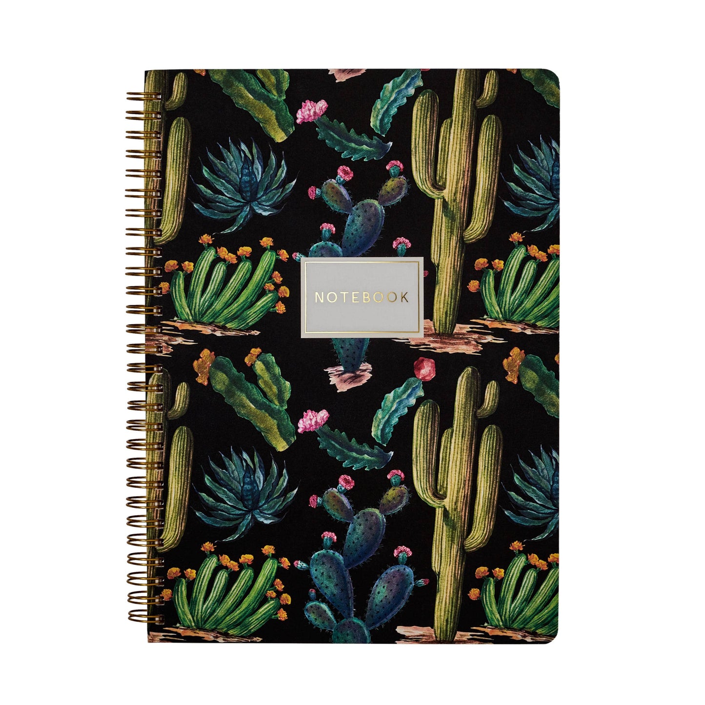Black Cactus Spiral Notebook--Bruno Visconti