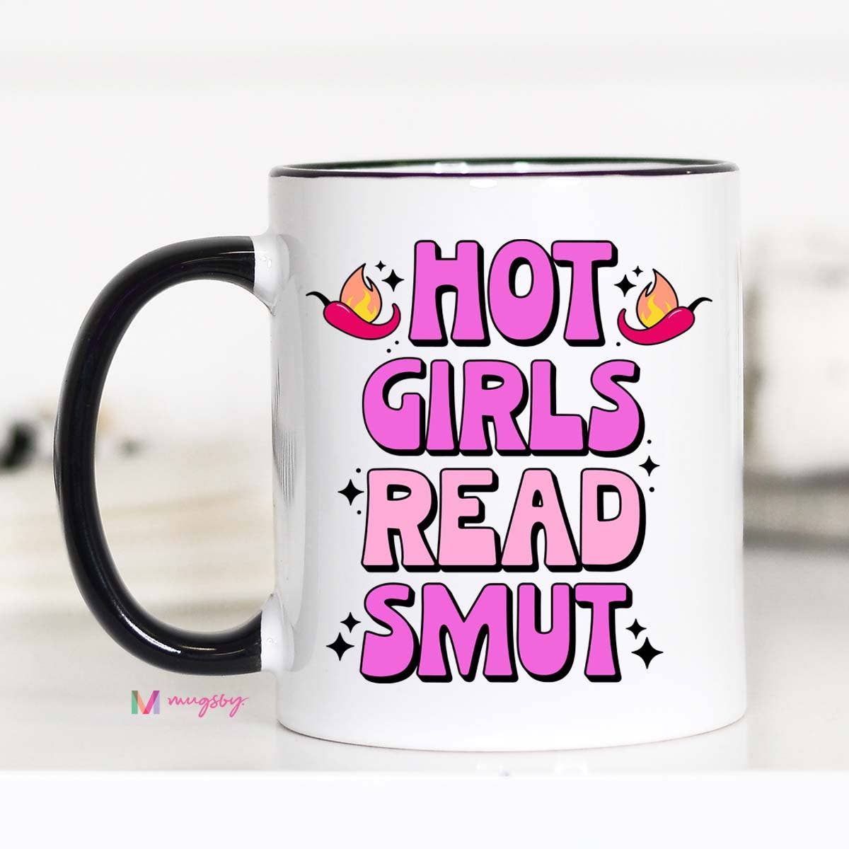Hot Girls Read Smut Funny Coffee Mug, Book Cup