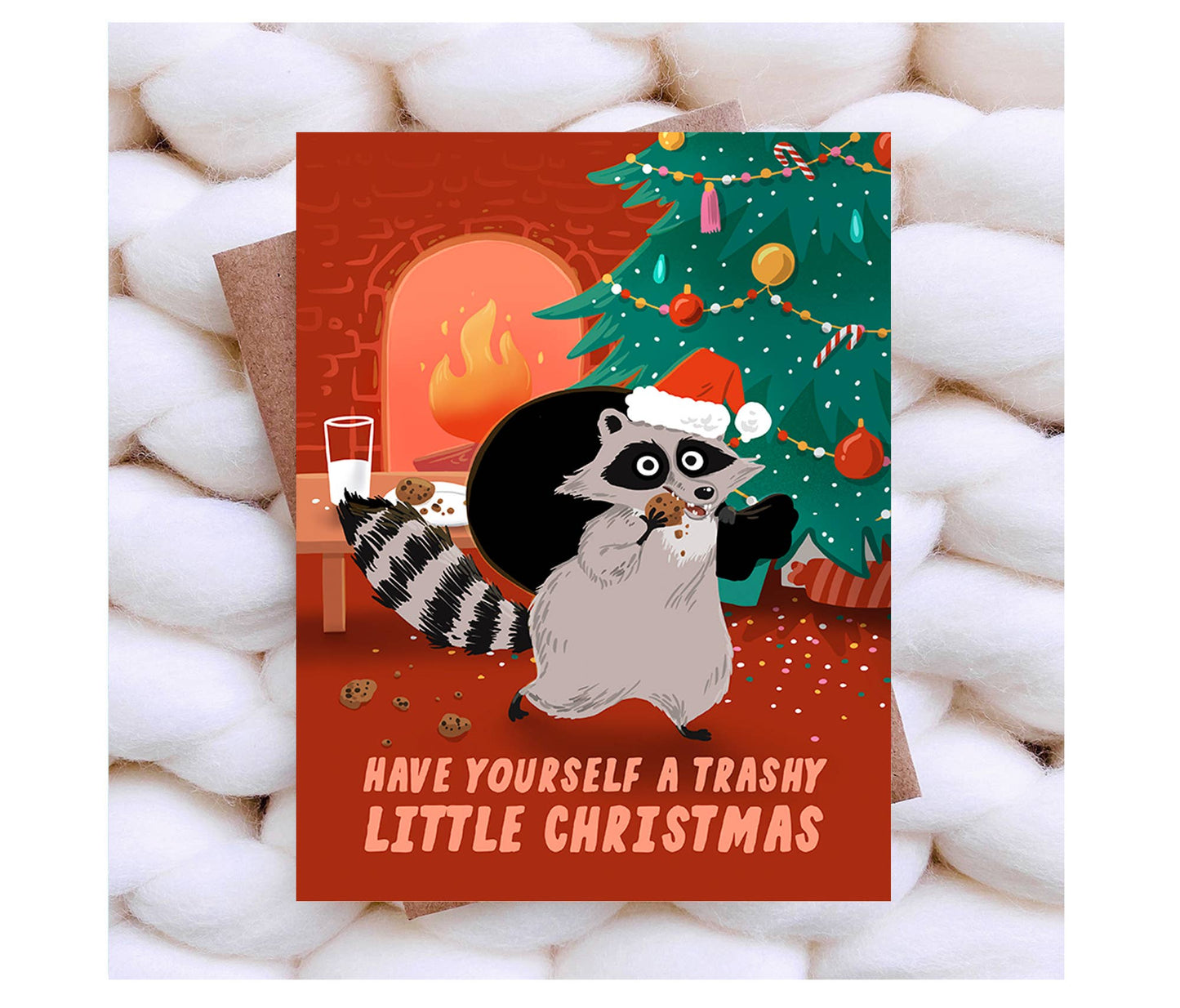 Funny Christmas Card - Raccoon Sarcastic Holiday Card