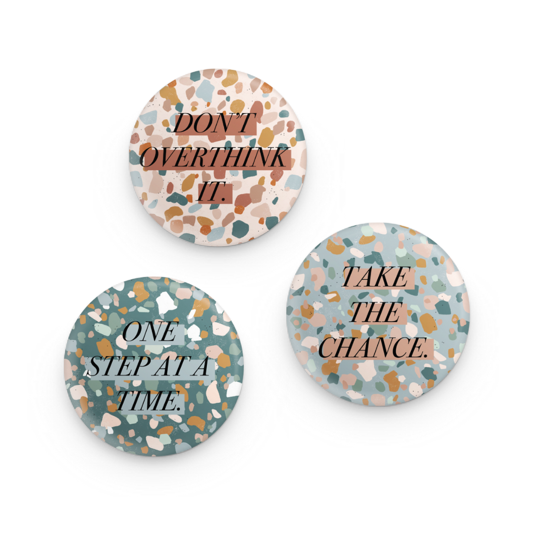 Terrazzo Pack of 3 Button Pins