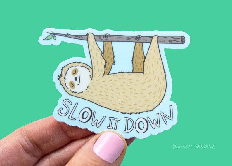 Sloth Slow It Down Funny Sticker