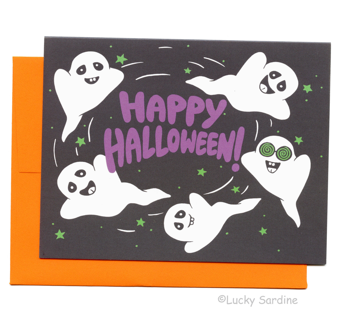 Ghost, Happy Halloween Greeting Card