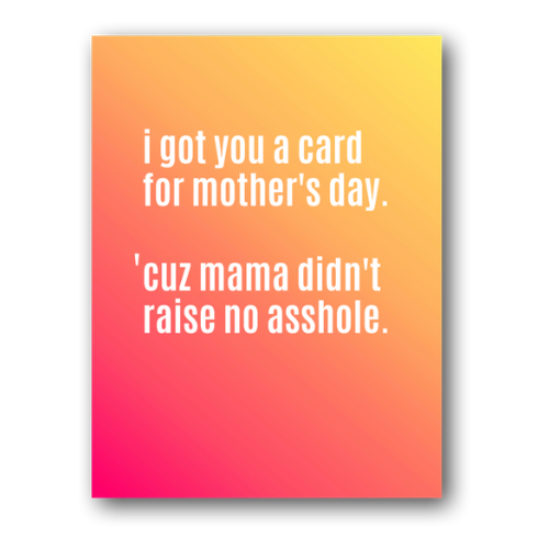 Mama Didn't Raise No Asshole Mother's Day Card