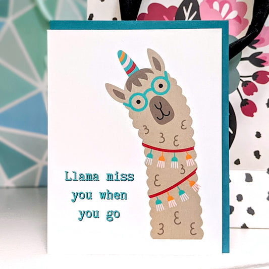 Llama Miss You Card